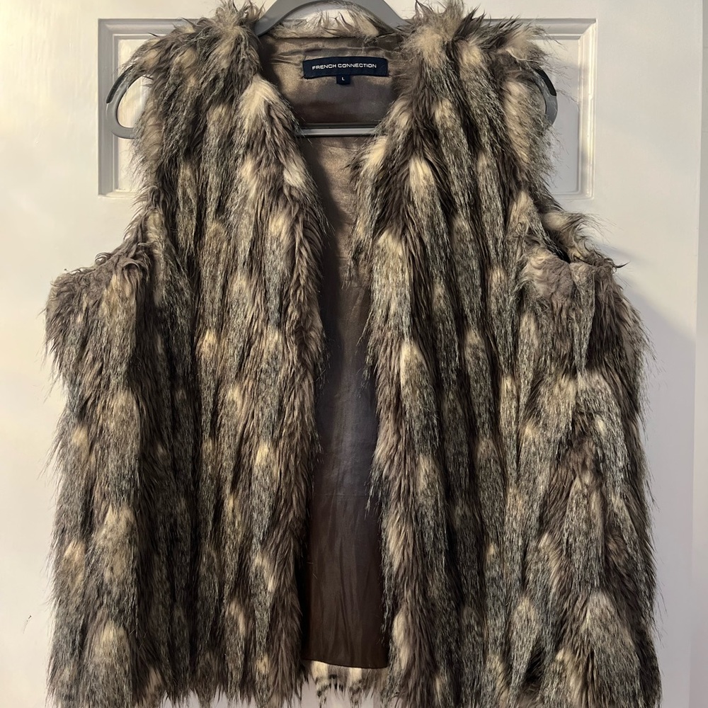 French connection fur vest